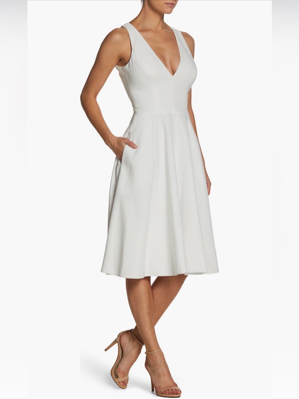 Dress The Population White Fit and Flare Dress.
